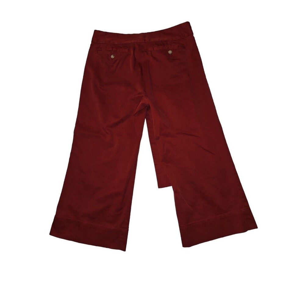 Banana Republic Capri Pants Women's 10 Wide Leg Red Self Tie Casual Workwear - Picture 8 of 10